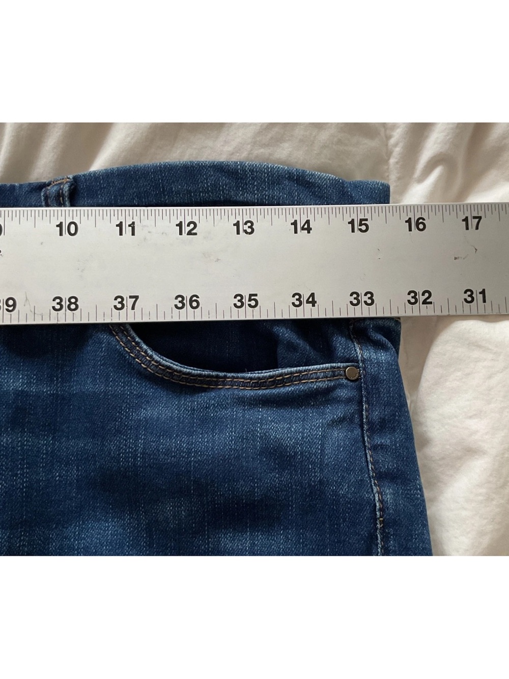 Blank NYC Dark Blue Denim Jeans with Leather Patch - Picture 9 of 9